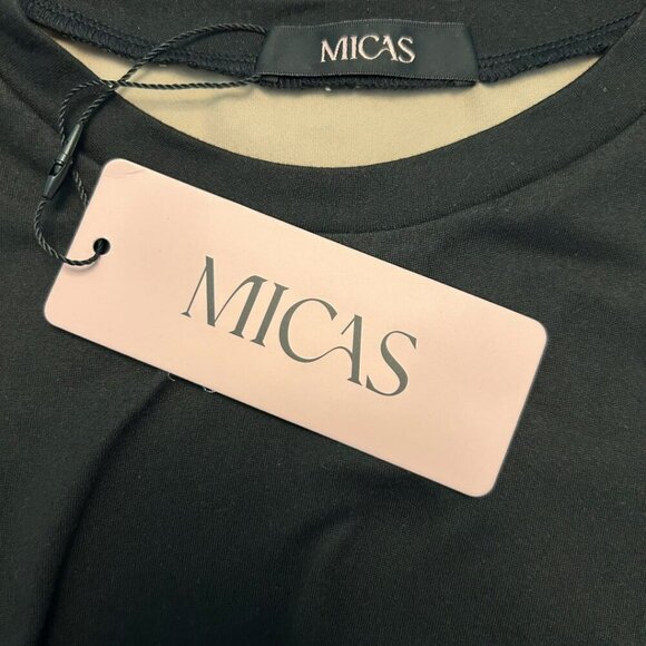 NWT Micas Contrast Black/Tan Crop Tank Top with Short Sleeves Small - Picture 4 of 10